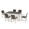 Contemporary Home Living 7-Piece Gray Wicker Finish Aluminum Outdoor Furniture Patio Dining Set